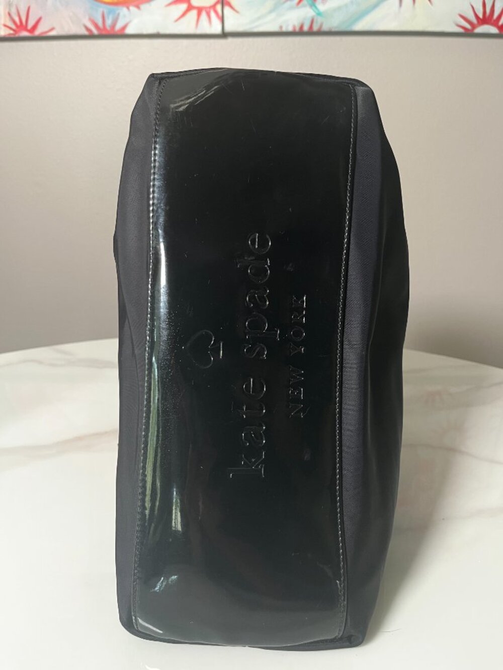 Kate Spade New York Carmen Black Nylon & Patent Leather Satchel - Picture 6 of 14